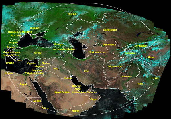موزائیک تصاویر ماهواره ای سنجنده مادیس-خرداد 1401